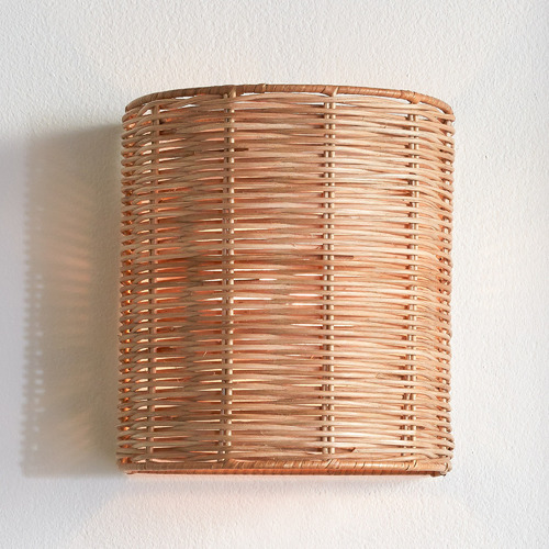 Wicker shade wall deals sconce